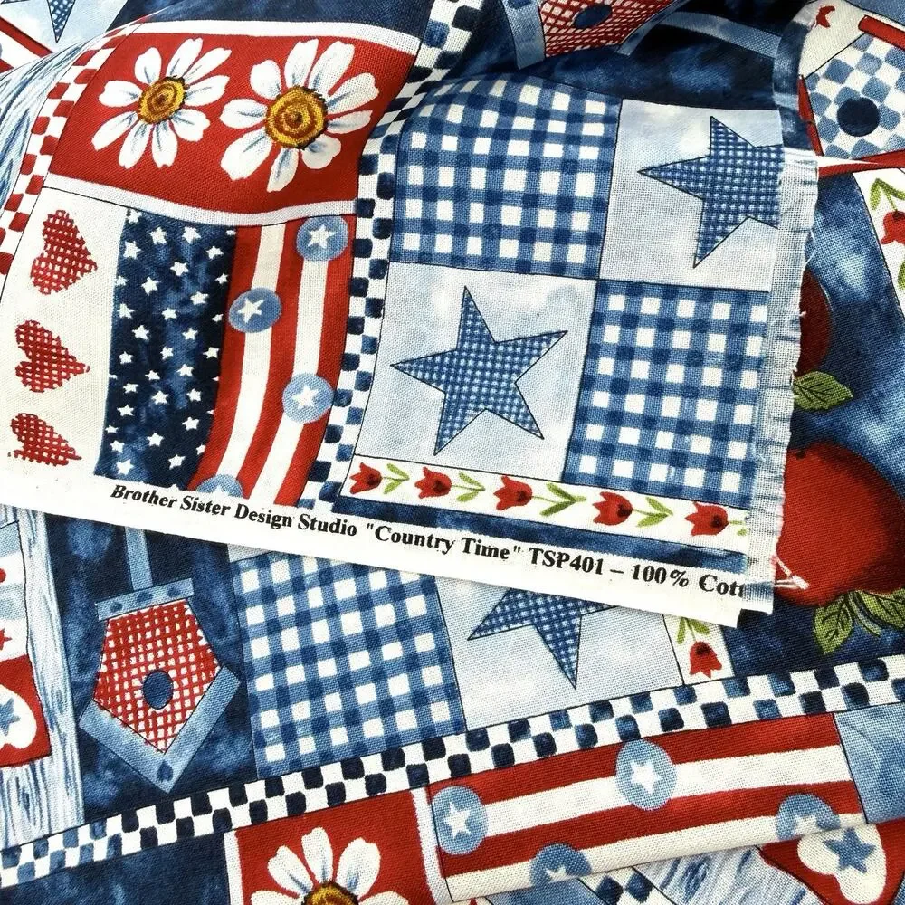 Cranston/Brother Sister 3-2 Yard Pieces Cotton Fabric Country Gingham Farm Lot